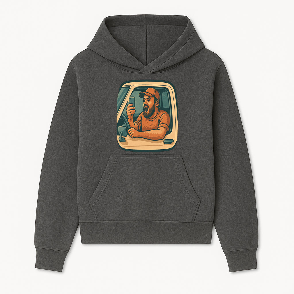 Angry Driver Graphic Tee - Humorous T-Shirt for Car Lovers & Drivers - Vintage Style Angry Man with Phone Design - Hoodie 1758556419989.jpg