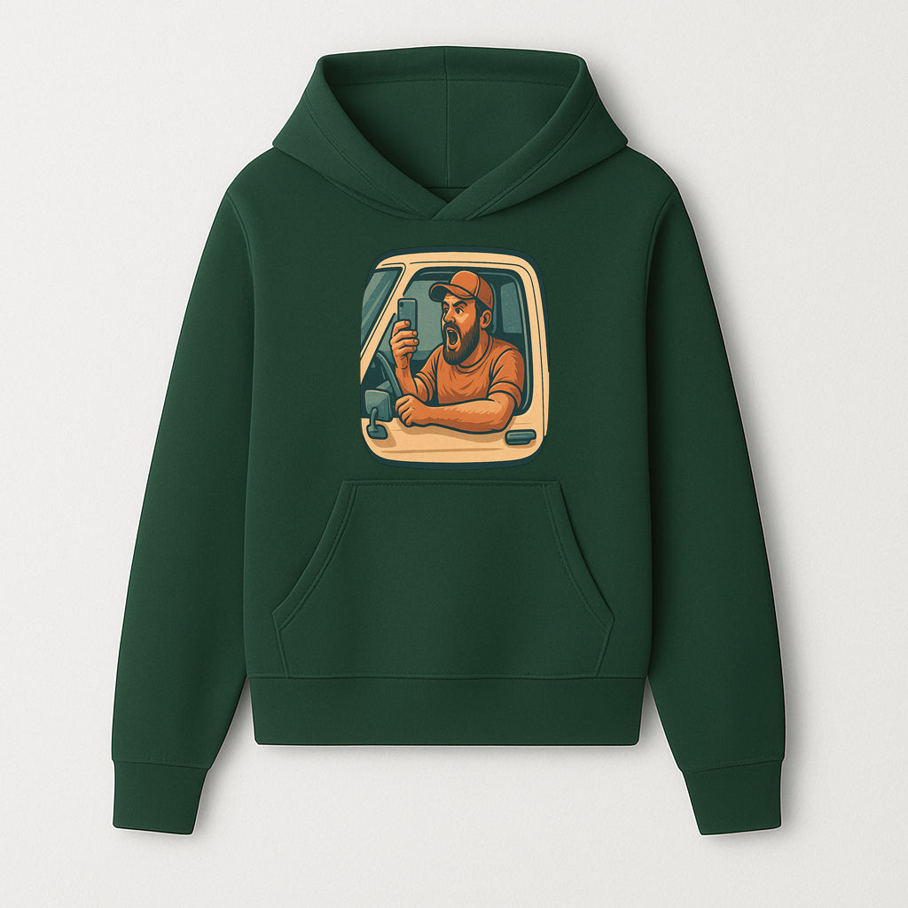 Angry Driver Graphic Tee - Humorous T-Shirt for Car Lovers & Drivers - Vintage Style Angry Man with Phone Design - Hoodie 1758556420139.jpg