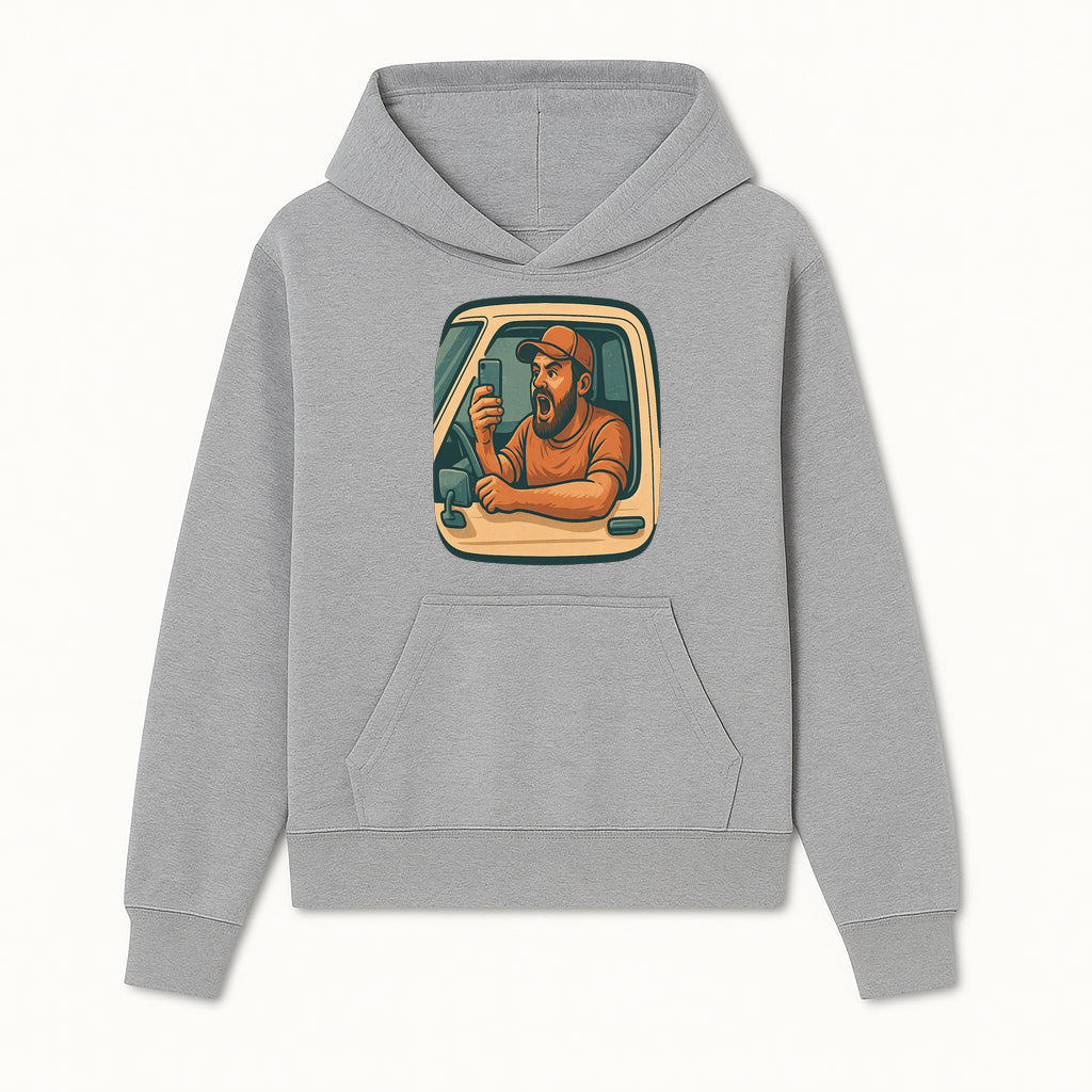 Angry Driver Graphic Tee - Humorous T-Shirt for Car Lovers & Drivers - Vintage Style Angry Man with Phone Design - Hoodie 1758556420272.jpg