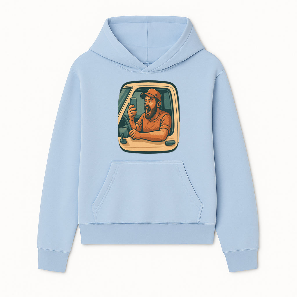 Angry Driver Graphic Tee - Humorous T-Shirt for Car Lovers & Drivers - Vintage Style Angry Man with Phone Design - Hoodie 1758556420401.jpg