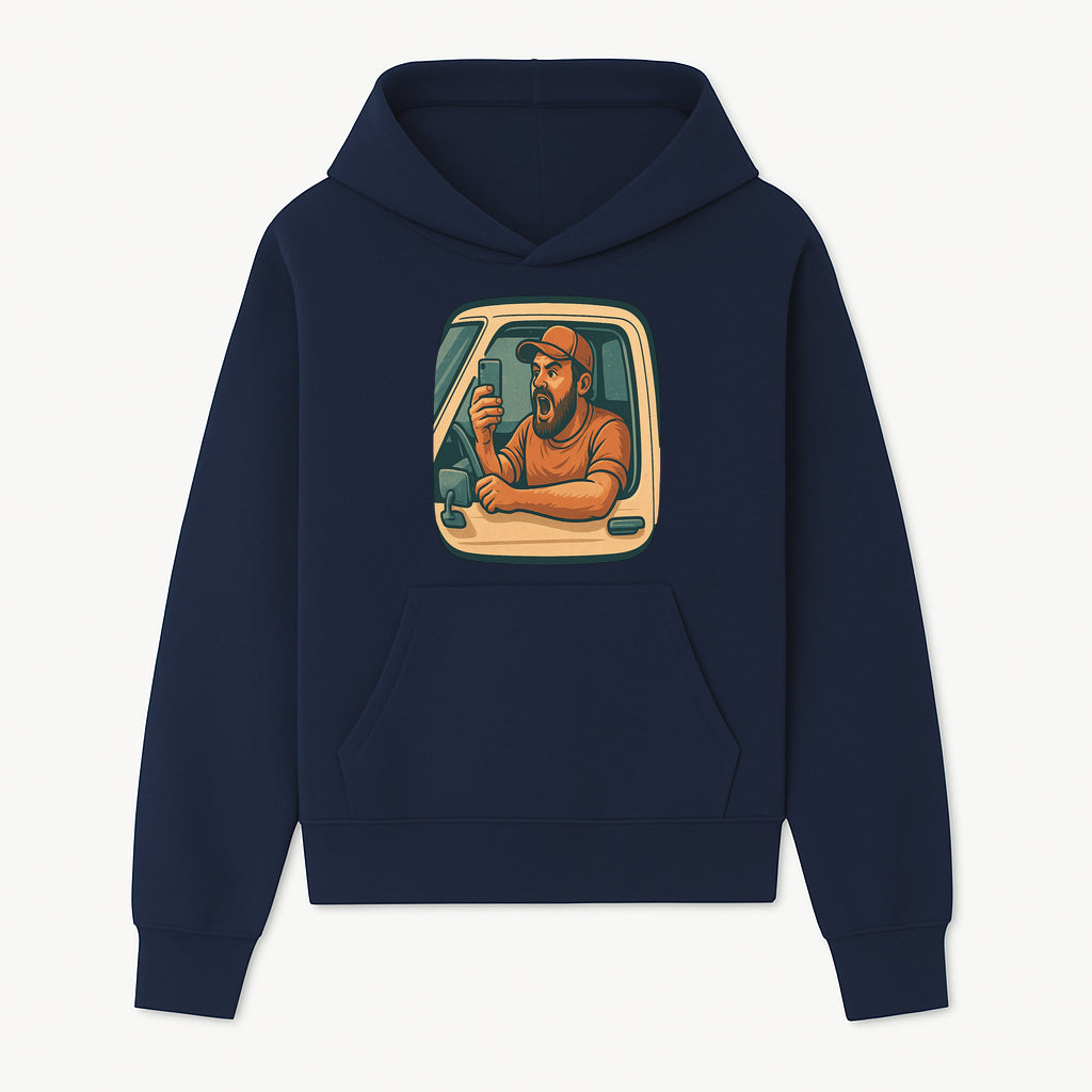 Angry Driver Graphic Tee - Humorous T-Shirt for Car Lovers & Drivers - Vintage Style Angry Man with Phone Design - Hoodie 1758556420843.jpg