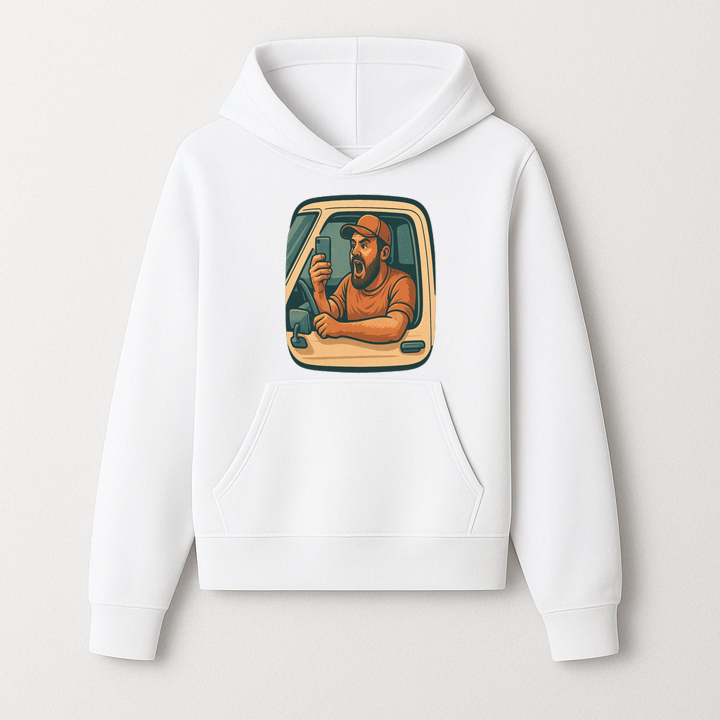 Angry Driver Graphic Tee - Humorous T-Shirt for Car Lovers & Drivers - Vintage Style Angry Man with Phone Design - Hoodie 1758556421198.jpg