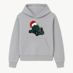 Christmas Truck Design with Lights and Santa Hat, Festive Holiday Decor for Truck Lovers, Winter Truck Art Print, Merry Christmas Gift - Hoodie 1758556421407.jpg