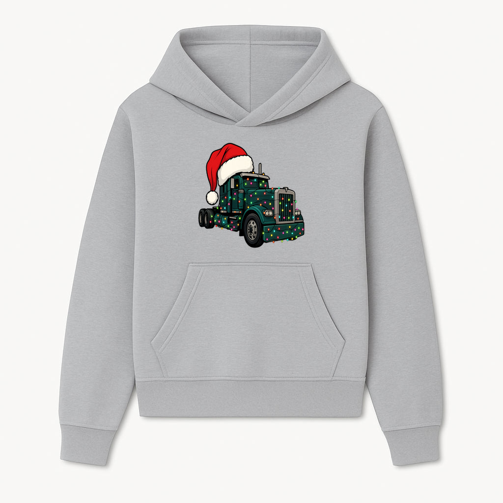 Christmas Truck Design with Lights and Santa Hat, Festive Holiday Decor for Truck Lovers, Winter Truck Art Print, Merry Christmas Gift - Hoodie 1758556421407.jpg