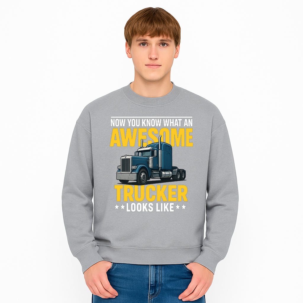 Awesome Trucker Graphic Tee | Perfect Gift for Truck Drivers | Fun Trucking Apparel | Bold Statement Shirt for Truck Lovers - Sweatshirt 1758556421625.jpg