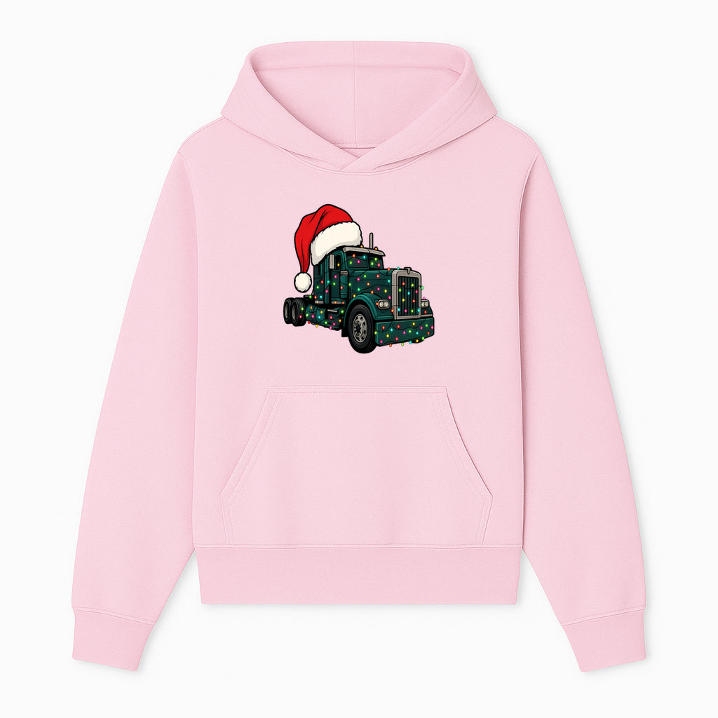 Christmas Truck Design with Lights and Santa Hat, Festive Holiday Decor for Truck Lovers, Winter Truck Art Print, Merry Christmas Gift - Hoodie 1758556422204.jpg