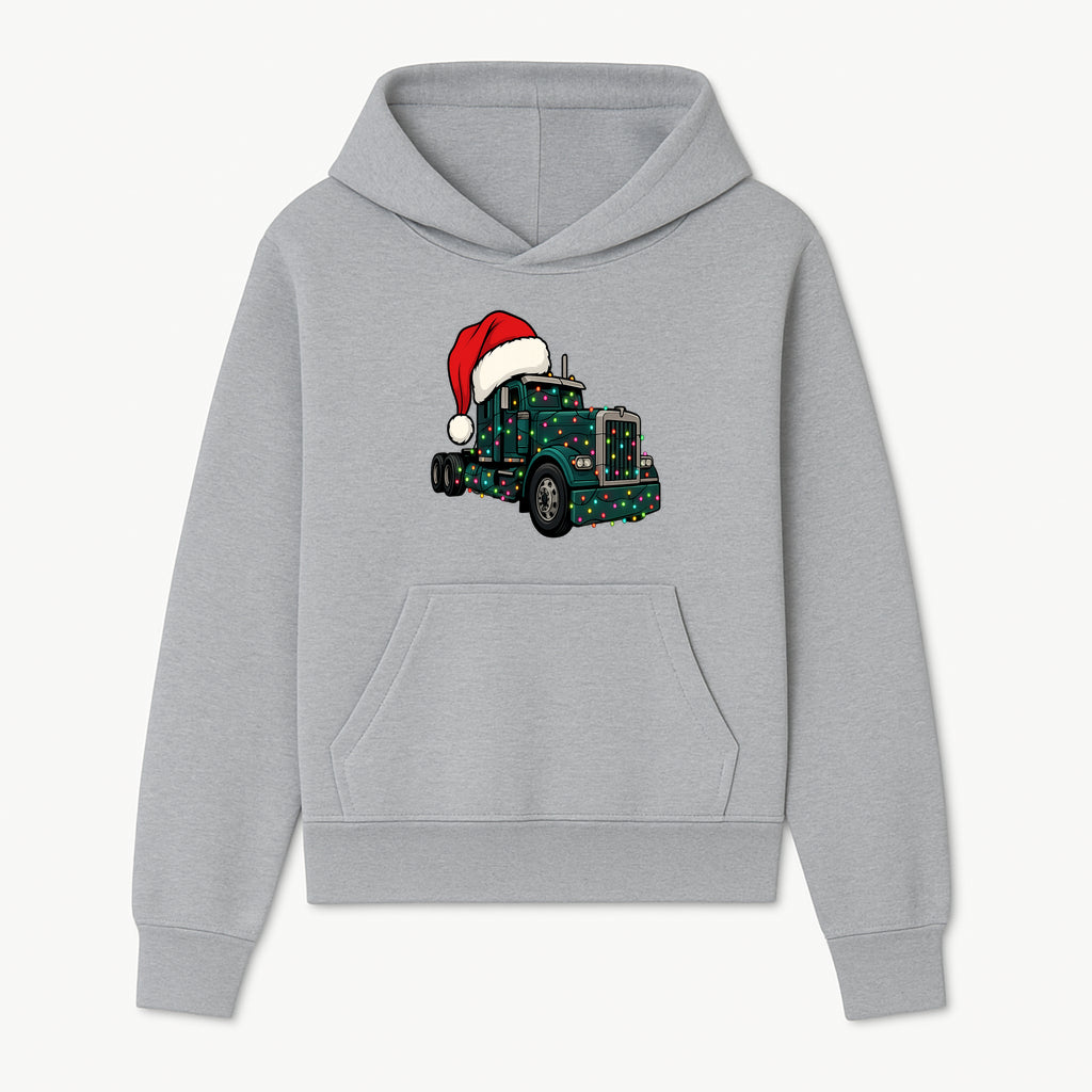 Christmas Truck Design with Lights and Santa Hat, Festive Holiday Decor for Truck Lovers, Winter Truck Art Print, Merry Christmas Gift - Hoodie 1758556422681.jpg