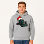 Christmas Truck Design with Lights and Santa Hat, Festive Holiday Decor for Truck Lovers, Winter Truck Art Print, Merry Christmas Gift - Hoodie 1758556423941.jpg