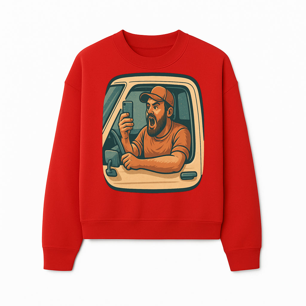 Angry Driver Graphic Tee - Humorous T-Shirt for Car Lovers & Drivers - Vintage Style Angry Man with Phone Design - Sweatshirt 1758556426579.jpg