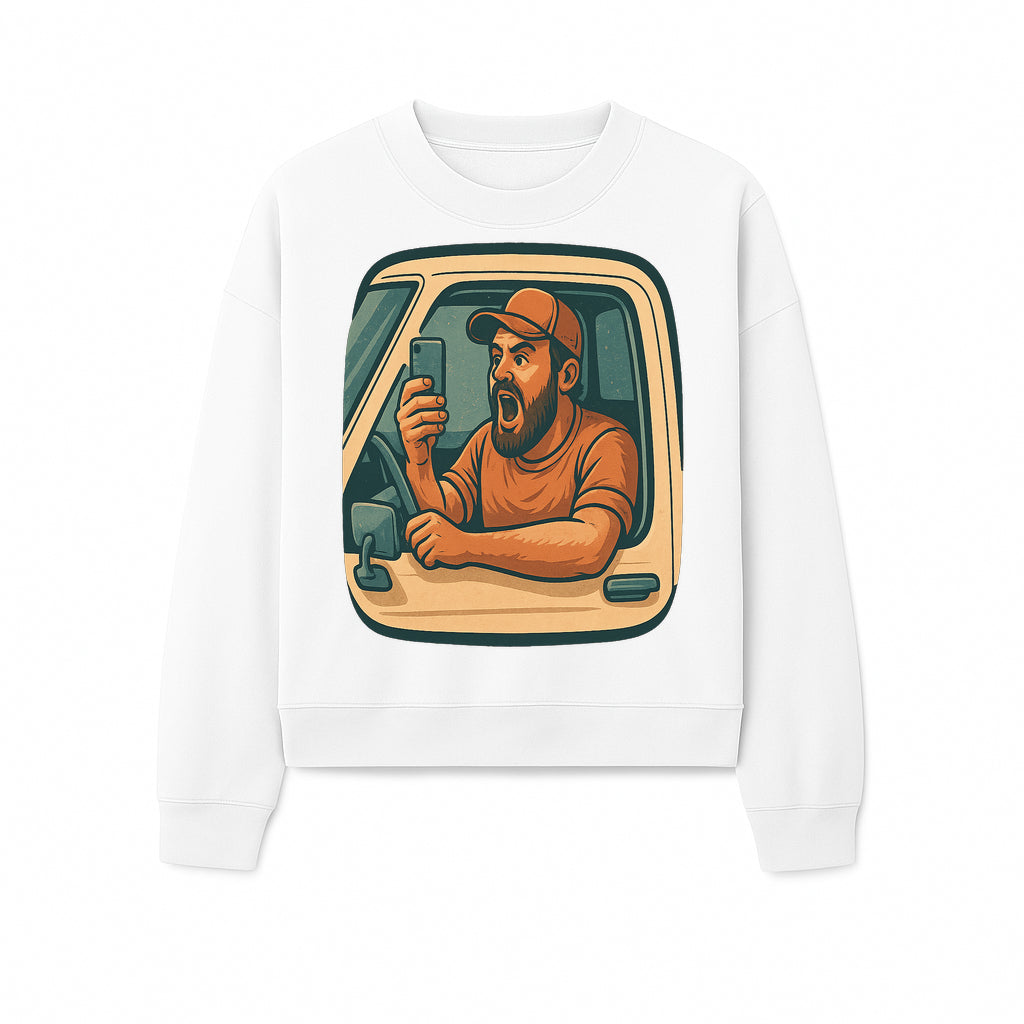 Angry Driver Graphic Tee - Humorous T-Shirt for Car Lovers & Drivers - Vintage Style Angry Man with Phone Design - Sweatshirt 1758556426828.jpg