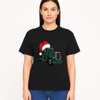 Christmas Truck Design with Lights and Santa Hat, Festive Holiday Decor for Truck Lovers, Winter Truck Art Print, Merry Christmas Gift - T-shirt 1758556426954.jpg