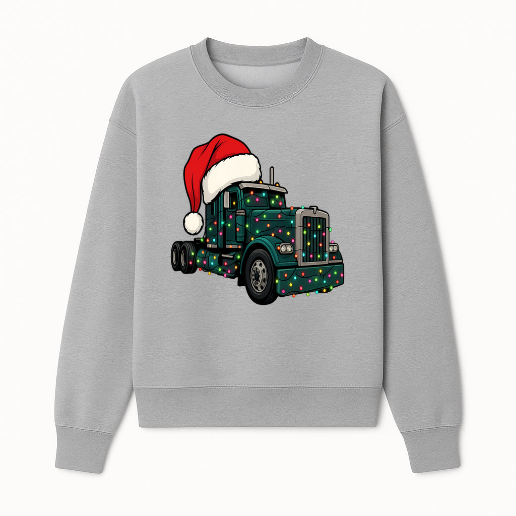 Christmas Truck Design with Lights and Santa Hat, Festive Holiday Decor for Truck Lovers, Winter Truck Art Print, Merry Christmas Gift - Sweatshirt 1758556427094.jpg