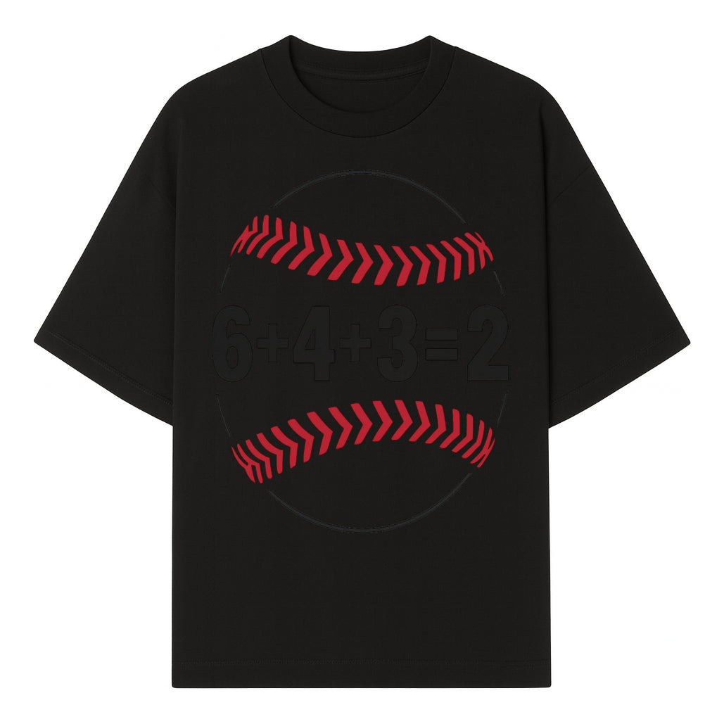 Baseball Math Design T-Shirt, Funny Sports Equation Gift for Players, Coaches, and Fans, Unique Red and Black Graphic Tee - T-shirt 1758558721892.jpg