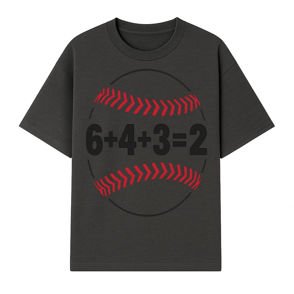 Baseball Math Design T-Shirt, Funny Sports Equation Gift for Players, Coaches, and Fans, Unique Red and Black Graphic Tee - T-shirt 1758558722025.jpg