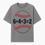 Baseball Math Design T-Shirt, Funny Sports Equation Gift for Players, Coaches, and Fans, Unique Red and Black Graphic Tee - T-shirt 1758558722304.jpg