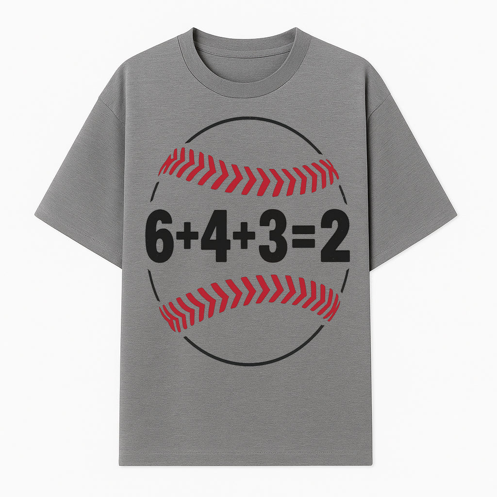 Baseball Math Design T-Shirt, Funny Sports Equation Gift for Players, Coaches, and Fans, Unique Red and Black Graphic Tee - T-shirt 1758558722304.jpg