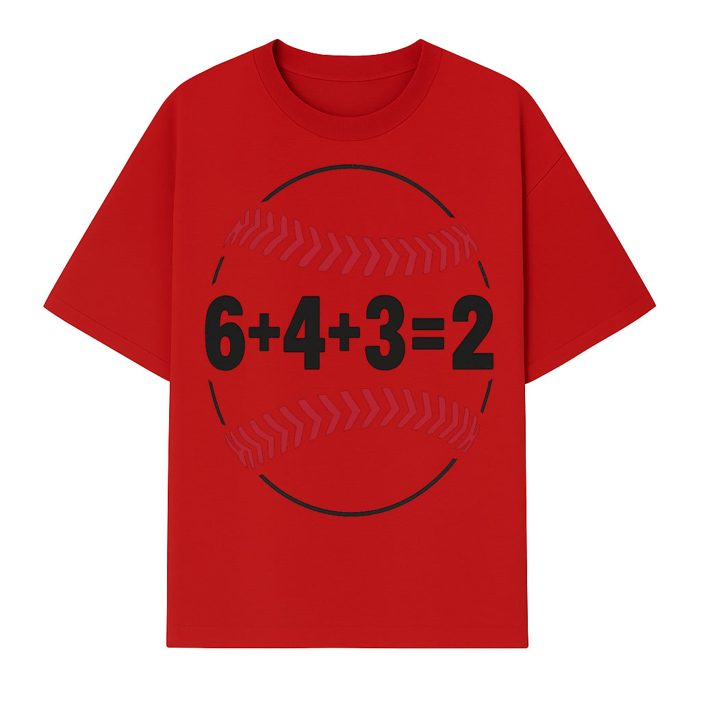 Baseball Math Design T-Shirt, Funny Sports Equation Gift for Players, Coaches, and Fans, Unique Red and Black Graphic Tee - T-shirt 1758558722952.jpg