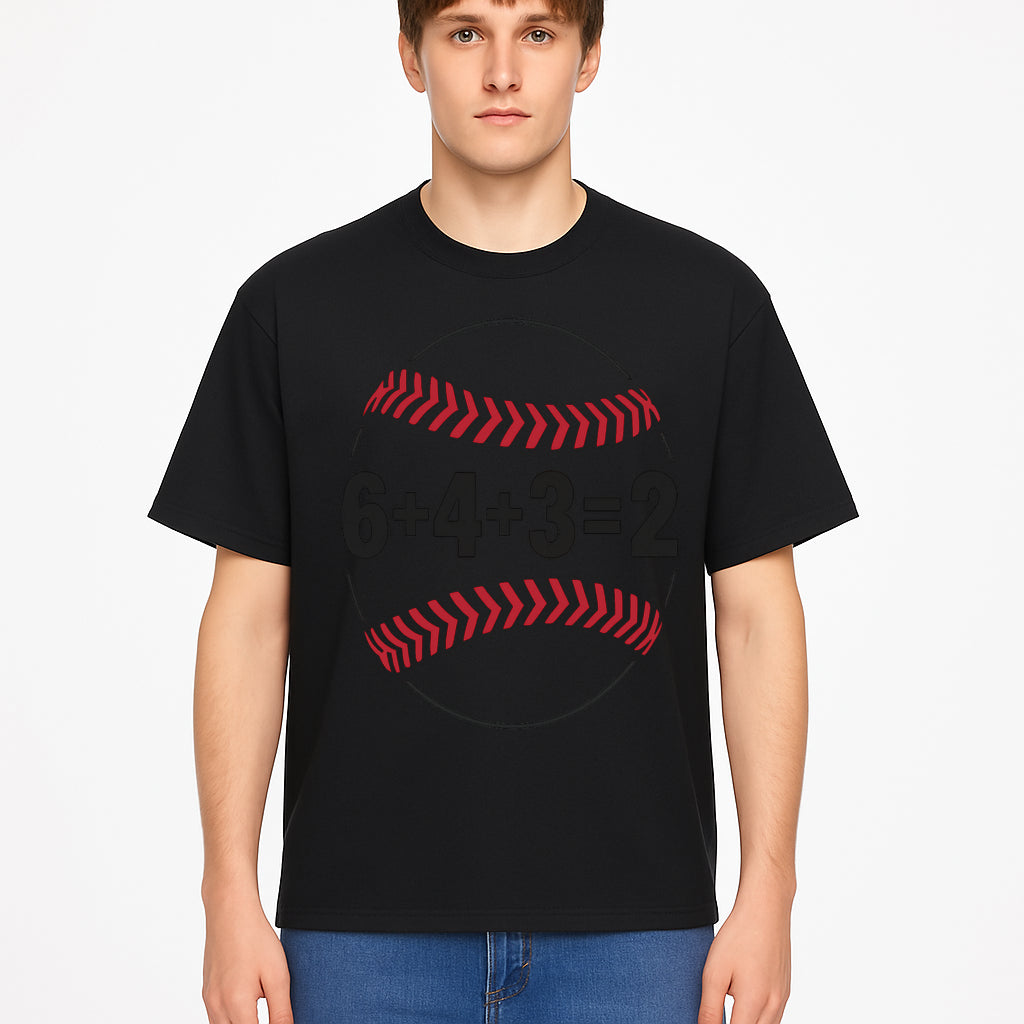 Baseball Math Design T-Shirt, Funny Sports Equation Gift for Players, Coaches, and Fans, Unique Red and Black Graphic Tee - T-shirt 1758558724317.jpg