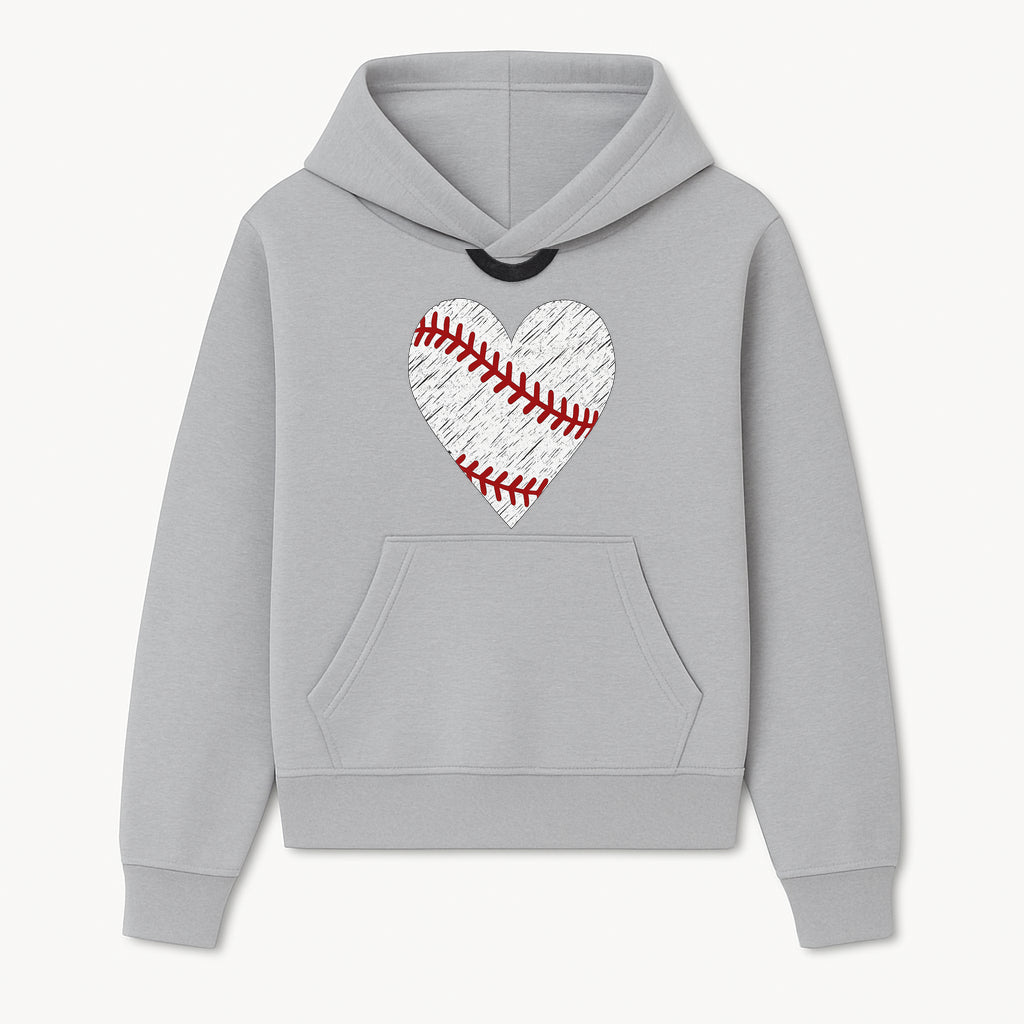 Baseball Heart Graphic Tee | Love for Baseball Lovers | Sports Apparel | Gift for Softball Fans | Vintage Baseball Tee - Hoodie 1758558725401.jpg