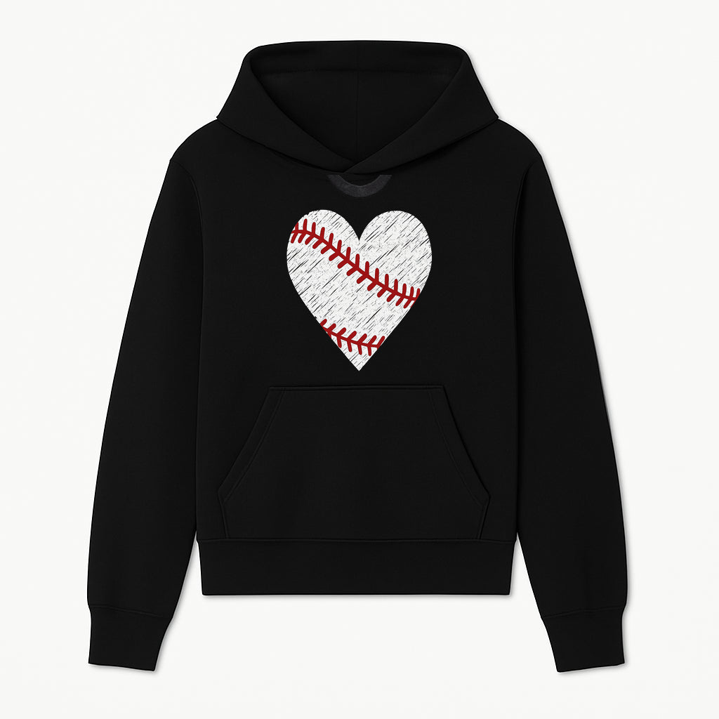 Baseball Heart Graphic Tee | Love for Baseball Lovers | Sports Apparel | Gift for Softball Fans | Vintage Baseball Tee - Hoodie 1758558725560.jpg