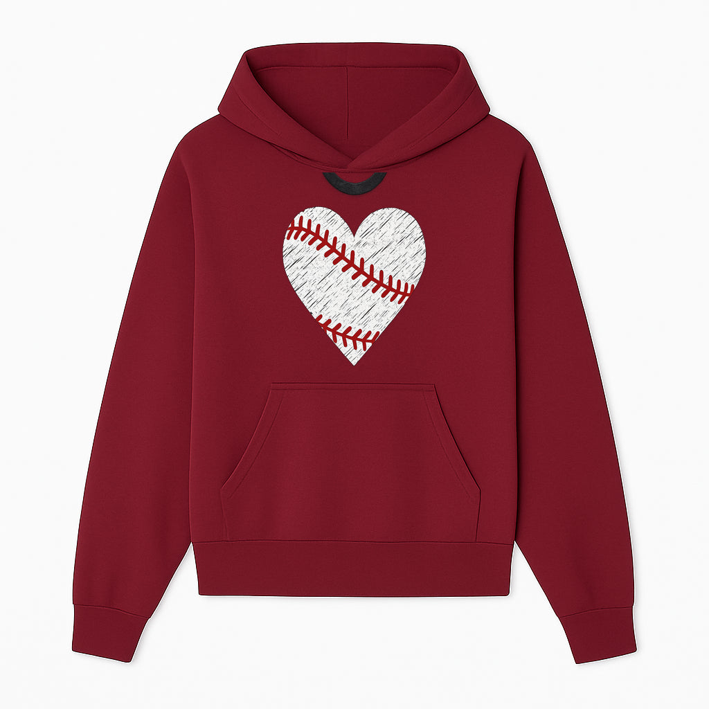 Baseball Heart Graphic Tee | Love for Baseball Lovers | Sports Apparel | Gift for Softball Fans | Vintage Baseball Tee - Hoodie 1758558726478.jpg