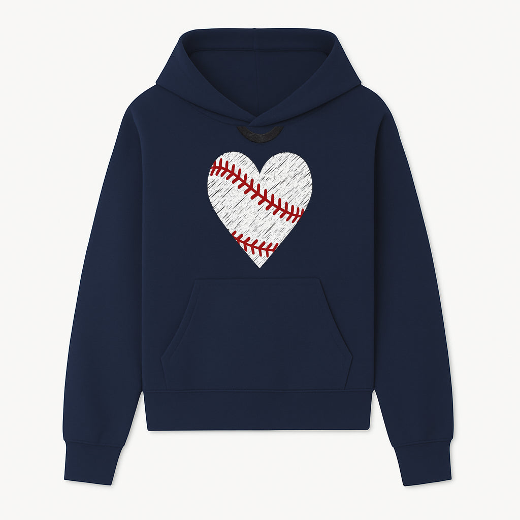 Baseball Heart Graphic Tee | Love for Baseball Lovers | Sports Apparel | Gift for Softball Fans | Vintage Baseball Tee - Hoodie 1758558726619.jpg