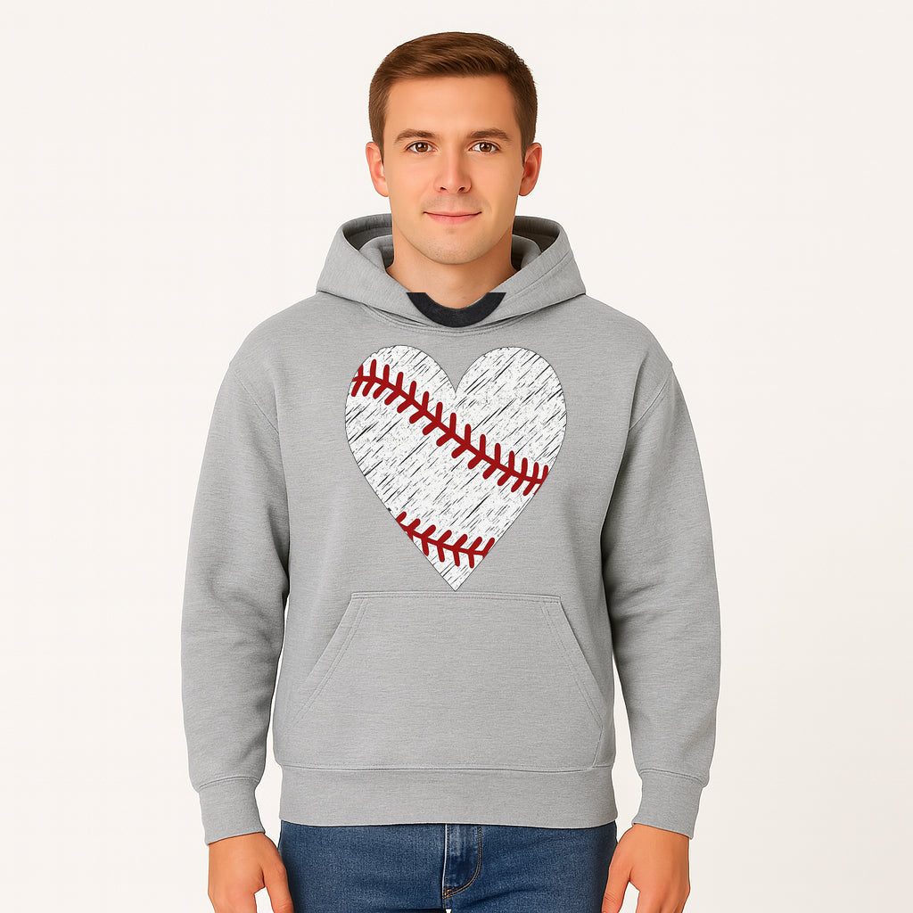 Baseball Heart Graphic Tee | Love for Baseball Lovers | Sports Apparel | Gift for Softball Fans | Vintage Baseball Tee - Hoodie 1758558728219.jpg