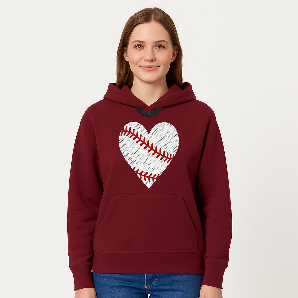 Baseball Heart Graphic Tee | Love for Baseball Lovers | Sports Apparel | Gift for Softball Fans | Vintage Baseball Tee - Hoodie 1758558728360.jpg