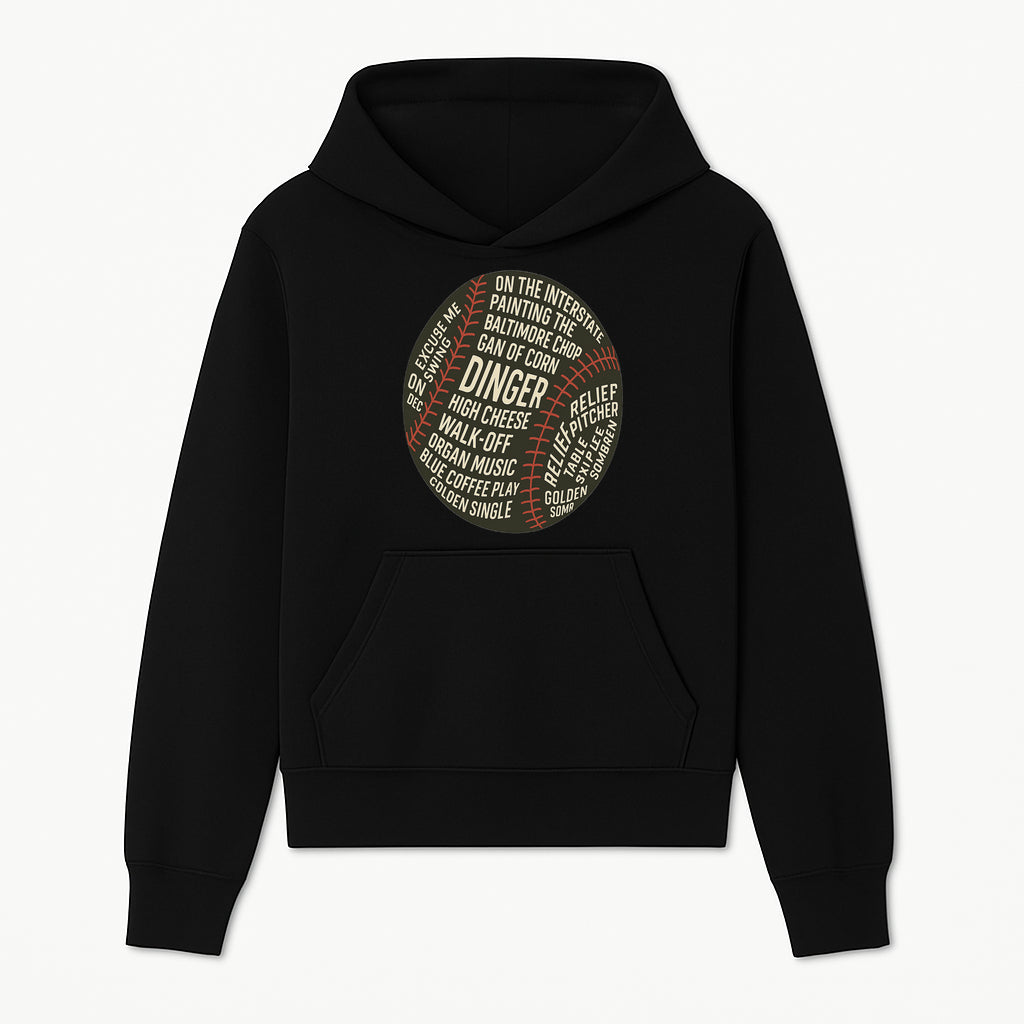 Baseball Terms Wall Art | Dinger Print with Game Phrases | Sports Decor for Fans | Vintage Baseball Typography Design - Hoodie 1758558728478.jpg