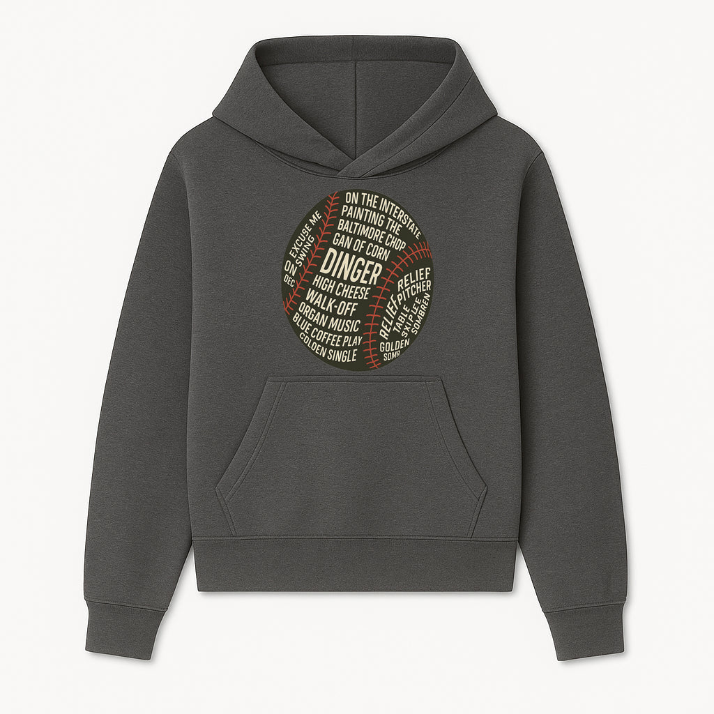 Baseball Terms Wall Art | Dinger Print with Game Phrases | Sports Decor for Fans | Vintage Baseball Typography Design - Hoodie 1758558728584.jpg