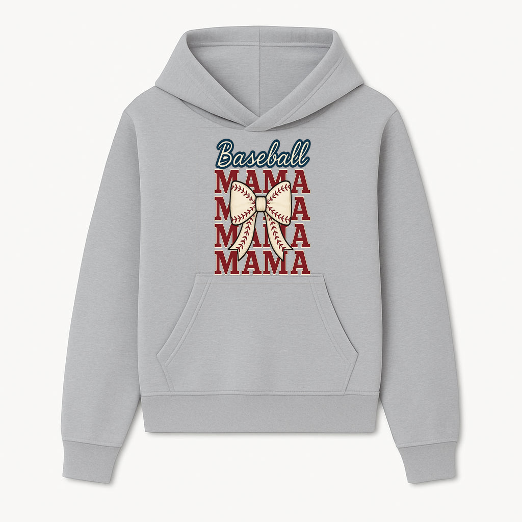 Baseball Mama T-Shirt with Bow, Cute Baseball Mom Graphic Tee, Softball Cheer Design for Sports Lovers and Fan Gifts - Hoodie 1758558728691.jpg