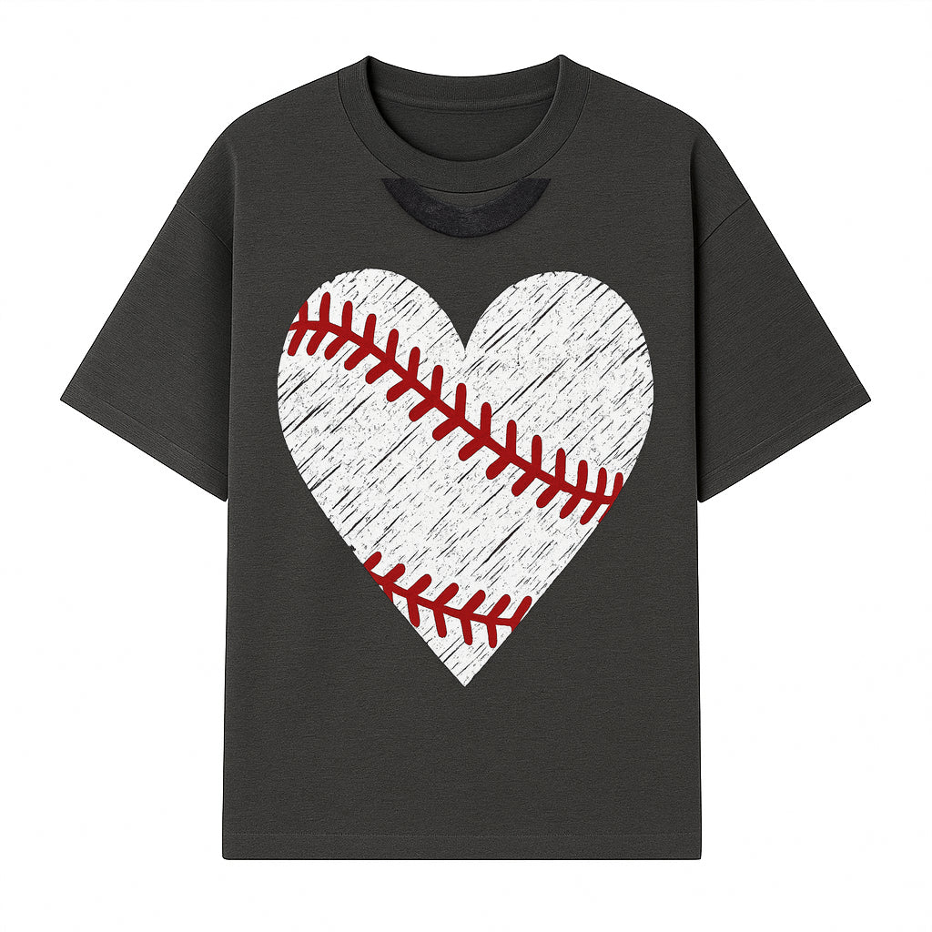 Baseball Heart Graphic Tee | Love for Baseball Lovers | Sports Apparel | Gift for Softball Fans | Vintage Baseball Tee - T-shirt 1758558728857.jpg