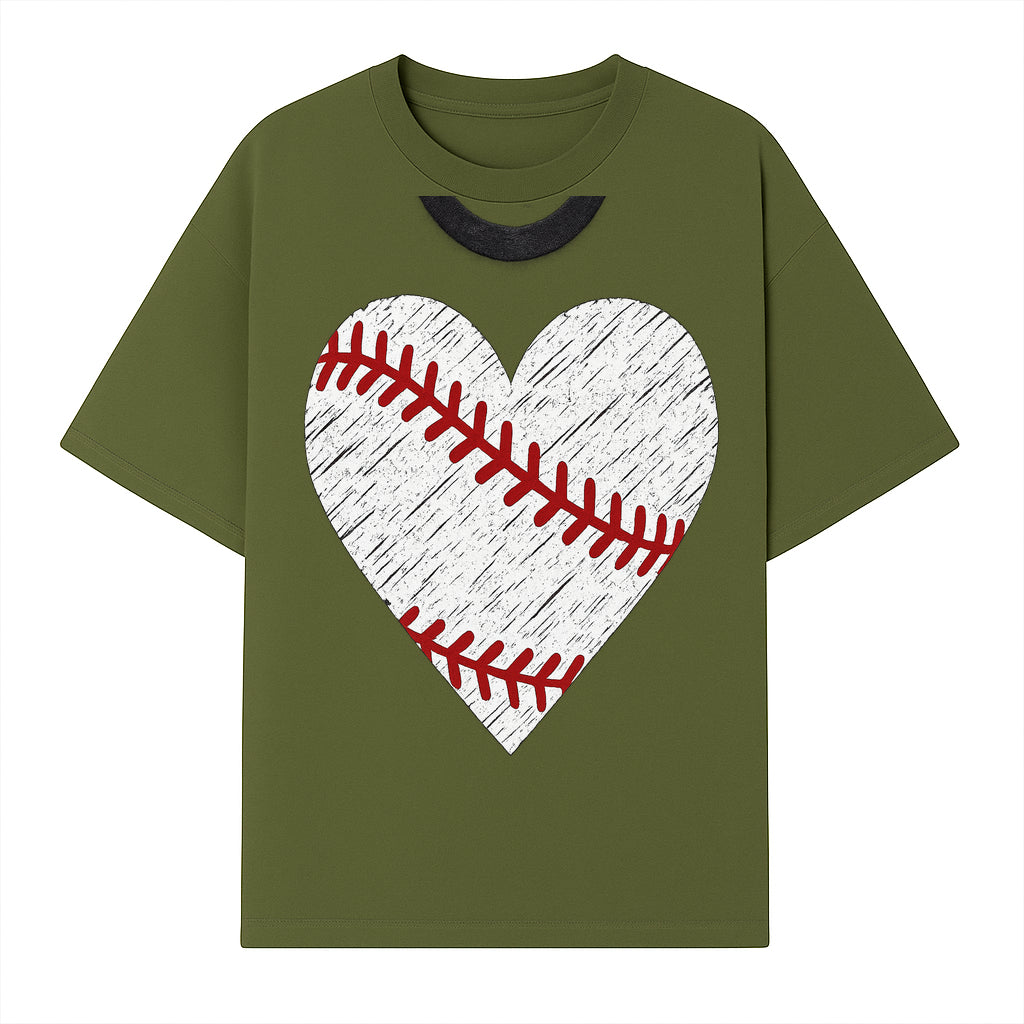 Baseball Heart Graphic Tee | Love for Baseball Lovers | Sports Apparel | Gift for Softball Fans | Vintage Baseball Tee - T-shirt 1758558728995.jpg