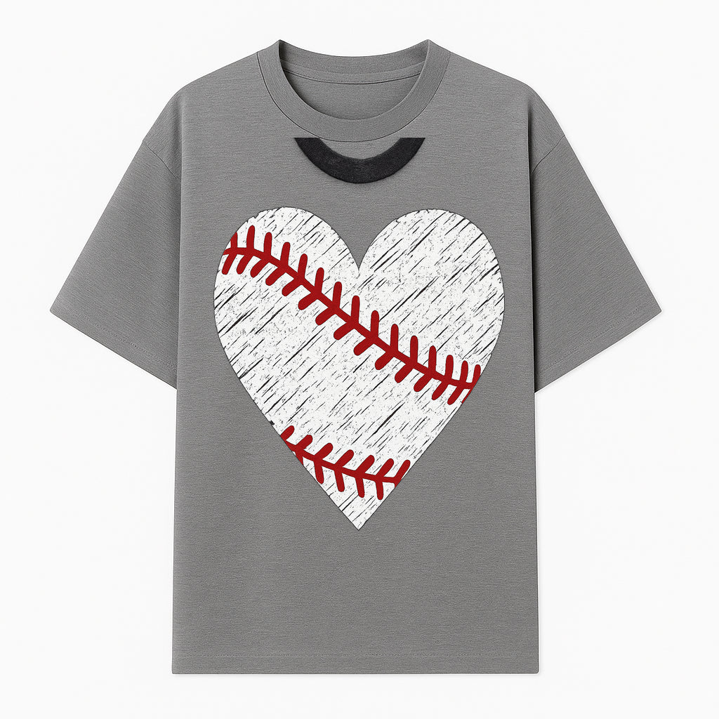 Baseball Heart Graphic Tee | Love for Baseball Lovers | Sports Apparel | Gift for Softball Fans | Vintage Baseball Tee - T-shirt 1758558729128.jpg