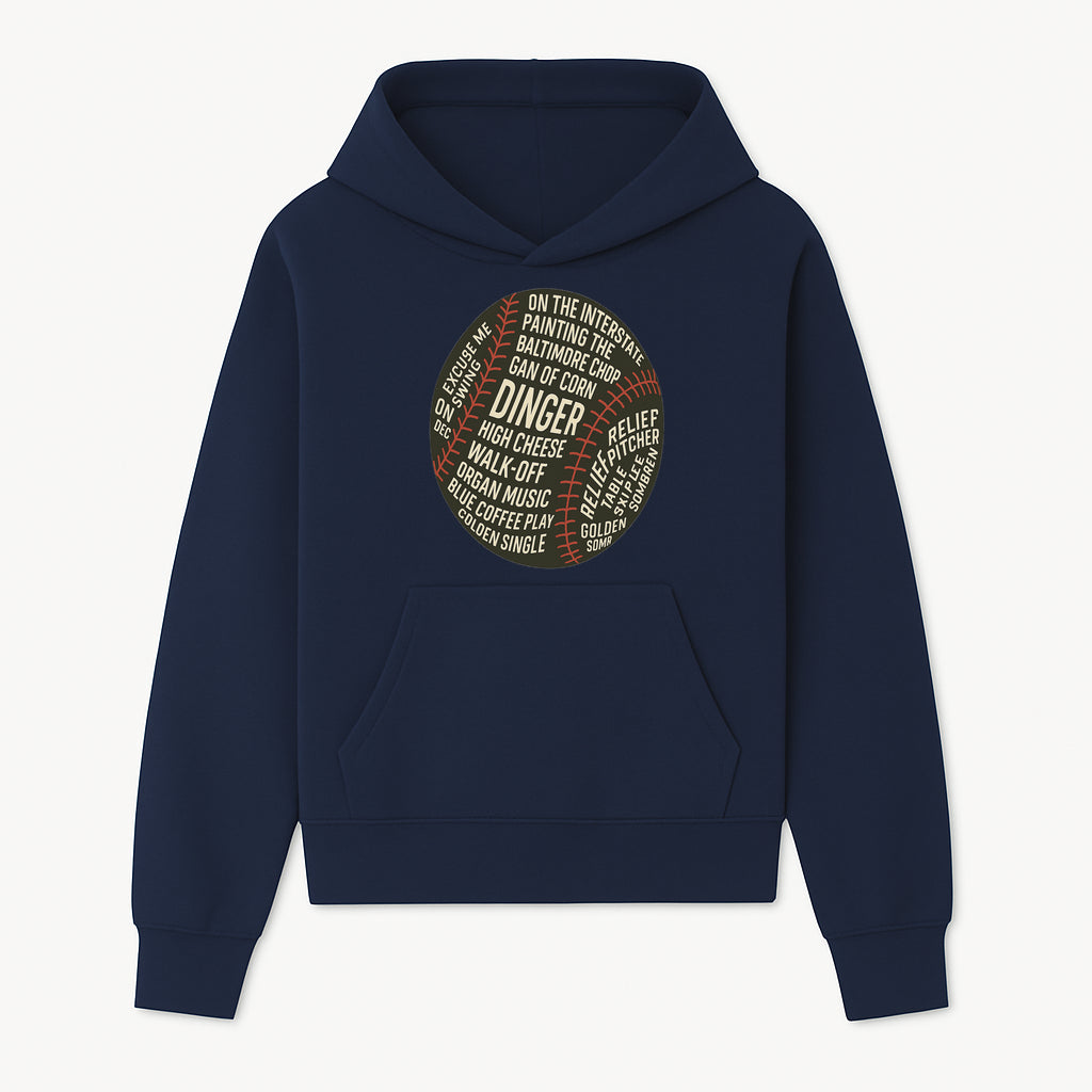 Baseball Terms Wall Art | Dinger Print with Game Phrases | Sports Decor for Fans | Vintage Baseball Typography Design - Hoodie 1758558729339.jpg