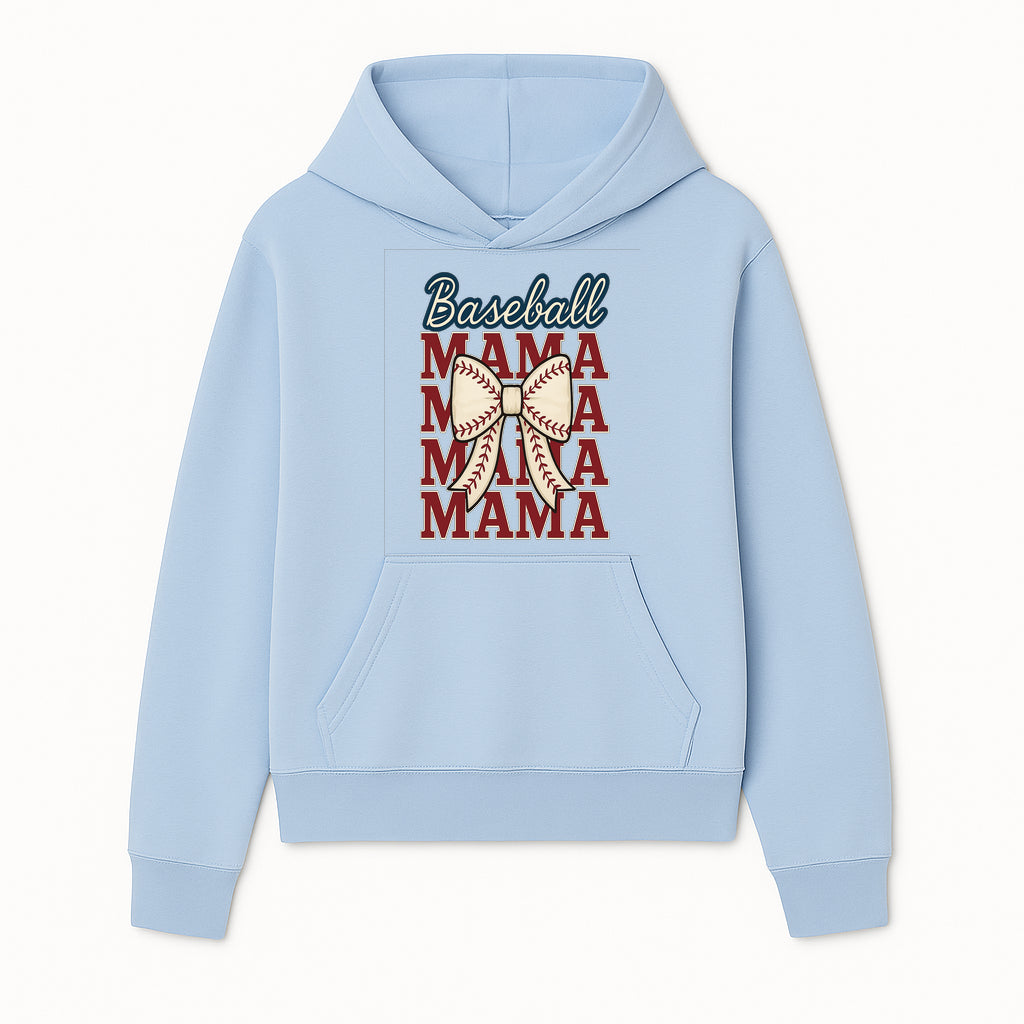 Baseball Mama T-Shirt with Bow, Cute Baseball Mom Graphic Tee, Softball Cheer Design for Sports Lovers and Fan Gifts - Hoodie 1758558729463.jpg