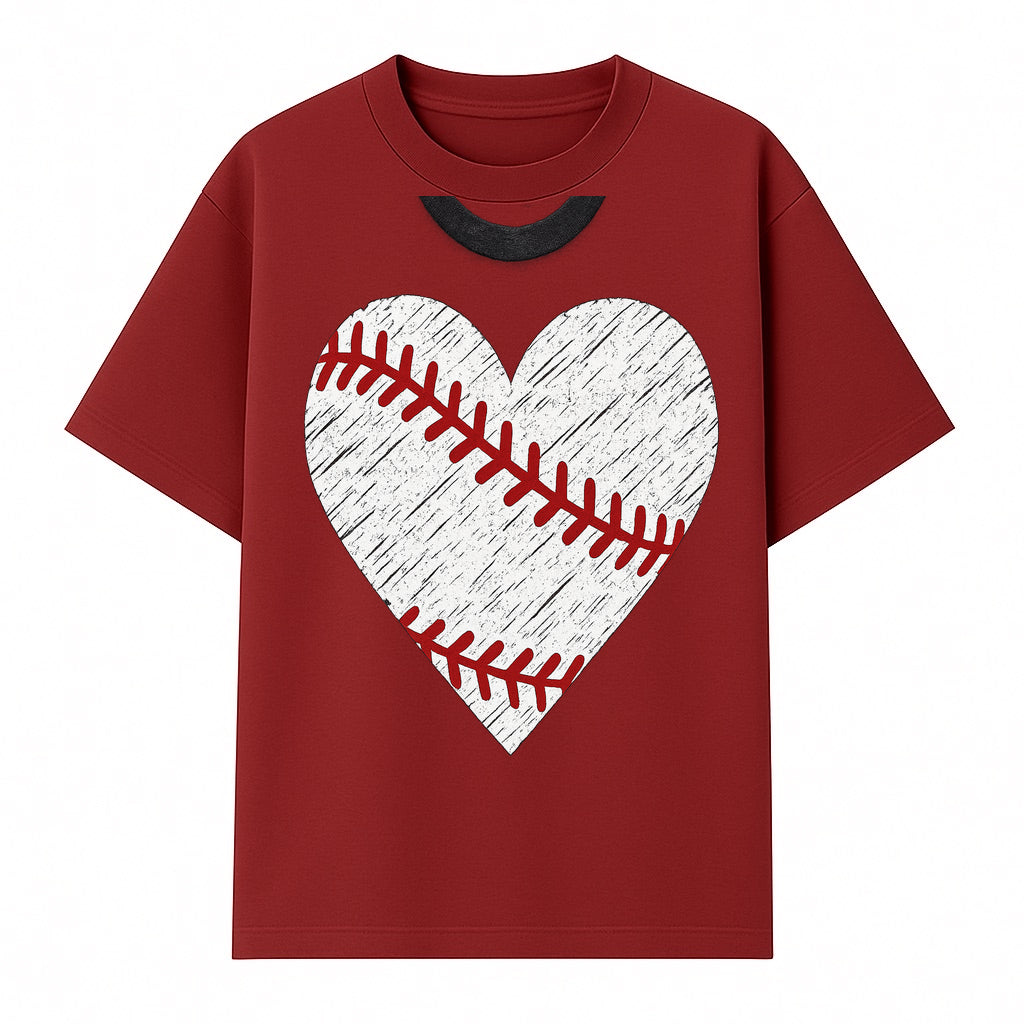 Baseball Heart Graphic Tee | Love for Baseball Lovers | Sports Apparel | Gift for Softball Fans | Vintage Baseball Tee - T-shirt 1758558729564.jpg