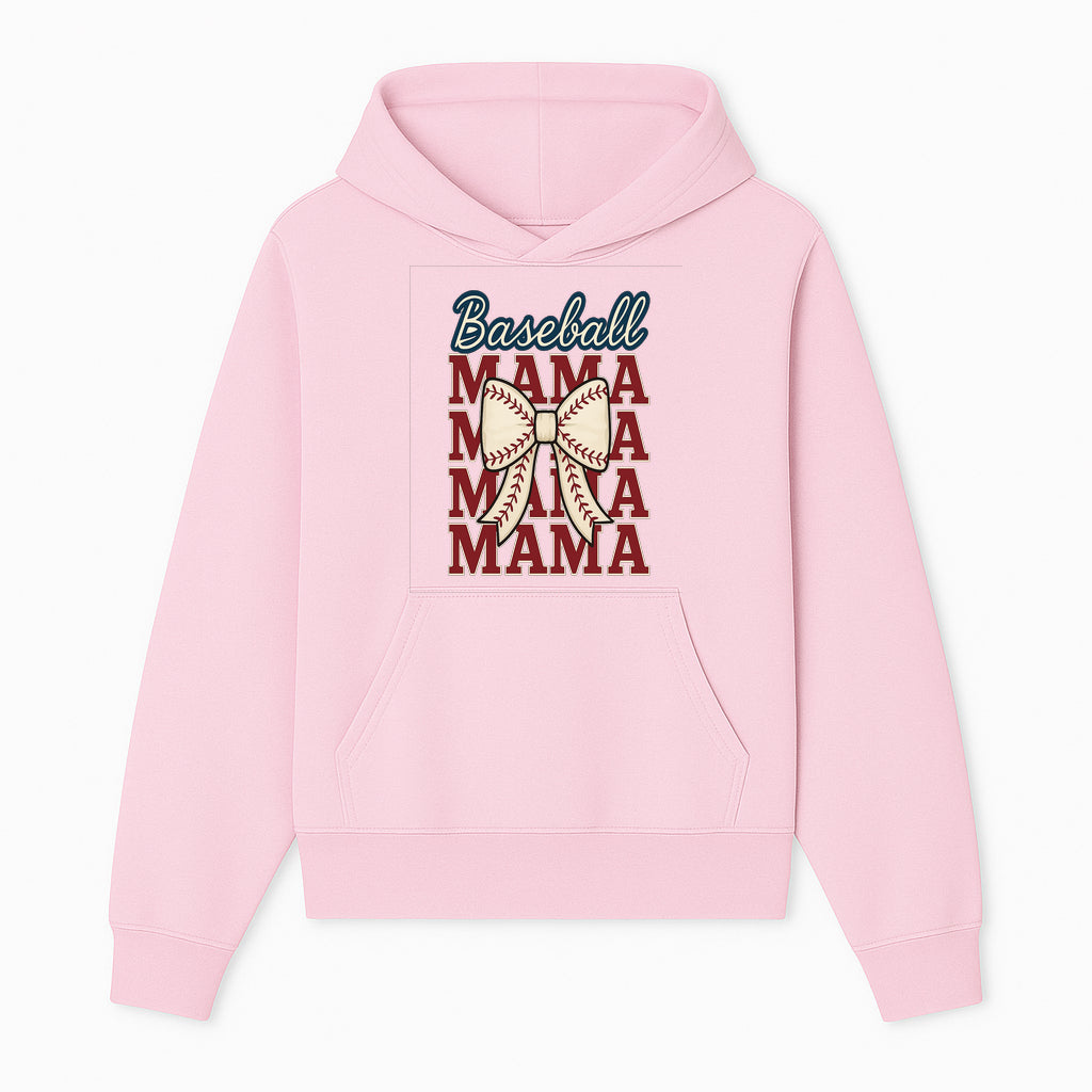 Baseball Mama T-Shirt with Bow, Cute Baseball Mom Graphic Tee, Softball Cheer Design for Sports Lovers and Fan Gifts - Hoodie 1758558729600.jpg