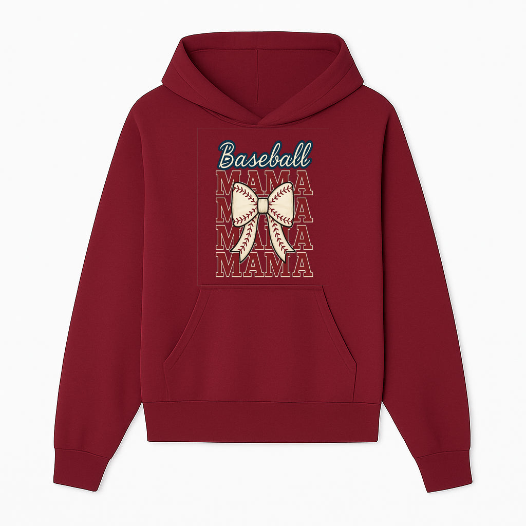 Baseball Mama T-Shirt with Bow, Cute Baseball Mom Graphic Tee, Softball Cheer Design for Sports Lovers and Fan Gifts - Hoodie 1758558729721.jpg