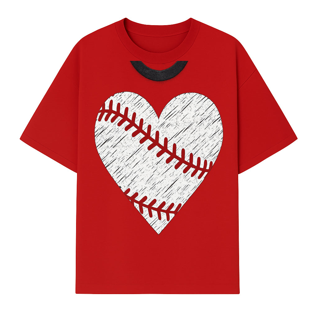 Baseball Heart Graphic Tee | Love for Baseball Lovers | Sports Apparel | Gift for Softball Fans | Vintage Baseball Tee - T-shirt 1758558729825.jpg