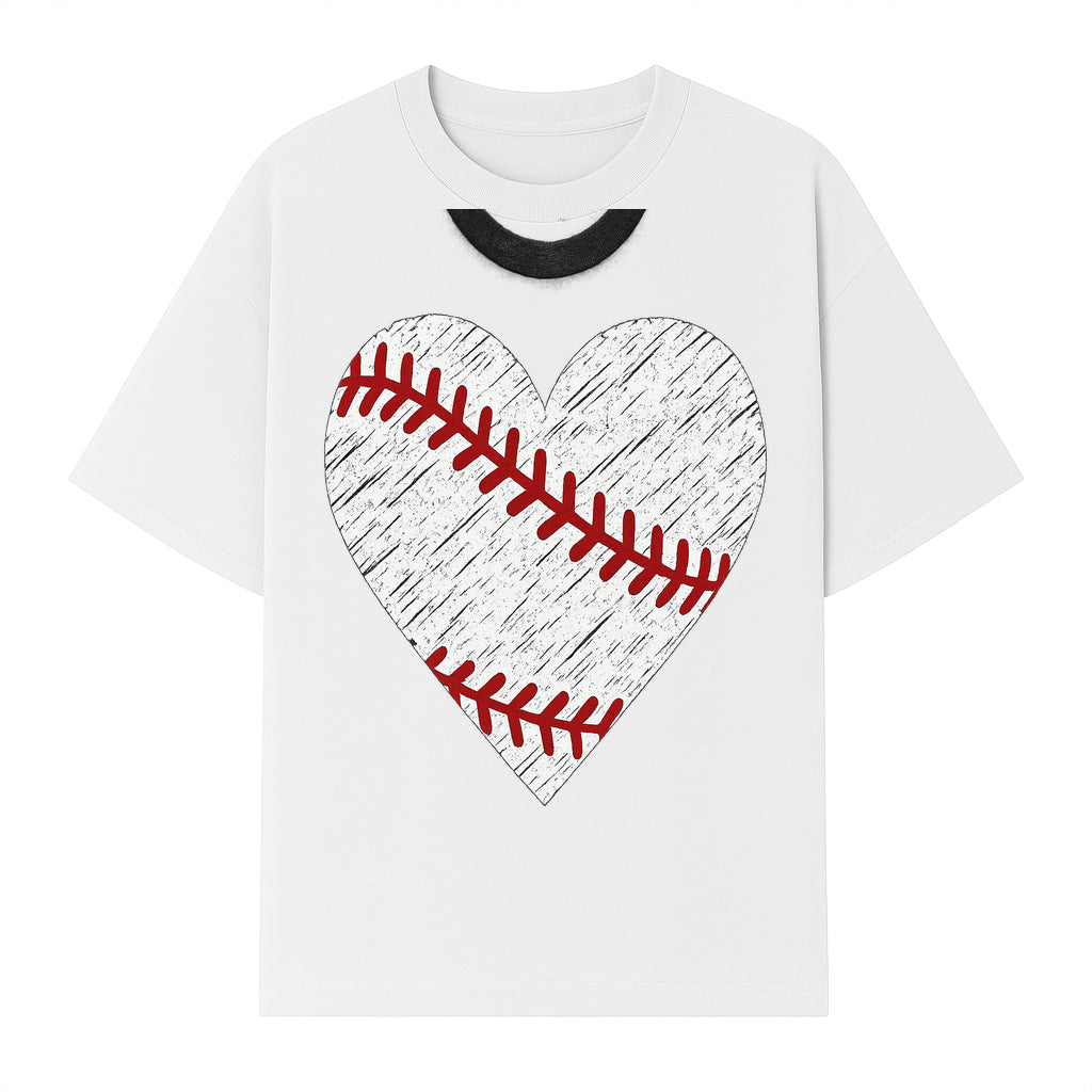 Baseball Heart Graphic Tee | Love for Baseball Lovers | Sports Apparel | Gift for Softball Fans | Vintage Baseball Tee - T-shirt 1758558730093.jpg