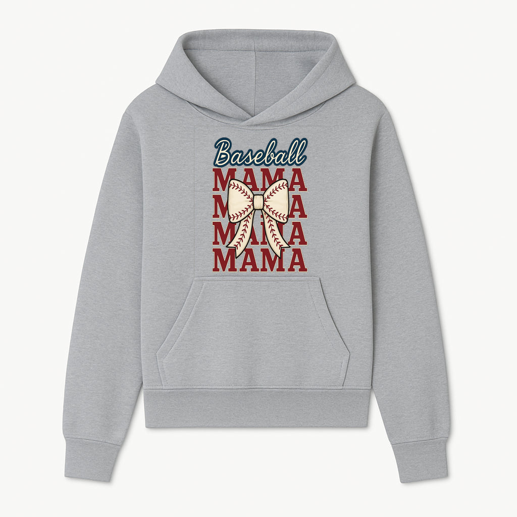 Baseball Mama T-Shirt with Bow, Cute Baseball Mom Graphic Tee, Softball Cheer Design for Sports Lovers and Fan Gifts - Hoodie 1758558730113.jpg