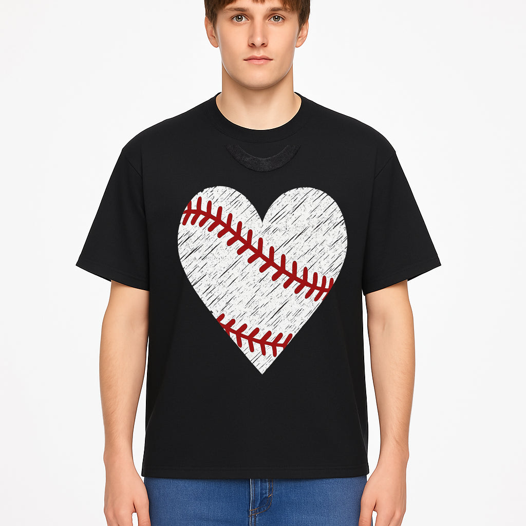 Baseball Heart Graphic Tee | Love for Baseball Lovers | Sports Apparel | Gift for Softball Fans | Vintage Baseball Tee - T-shirt 1758558731200.jpg