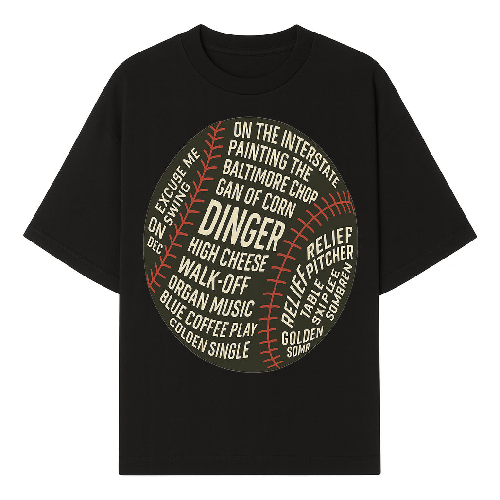 Baseball Terms Wall Art | Dinger Print with Game Phrases | Sports Decor for Fans | Vintage Baseball Typography Design - T-shirt 1758558731304.jpg
