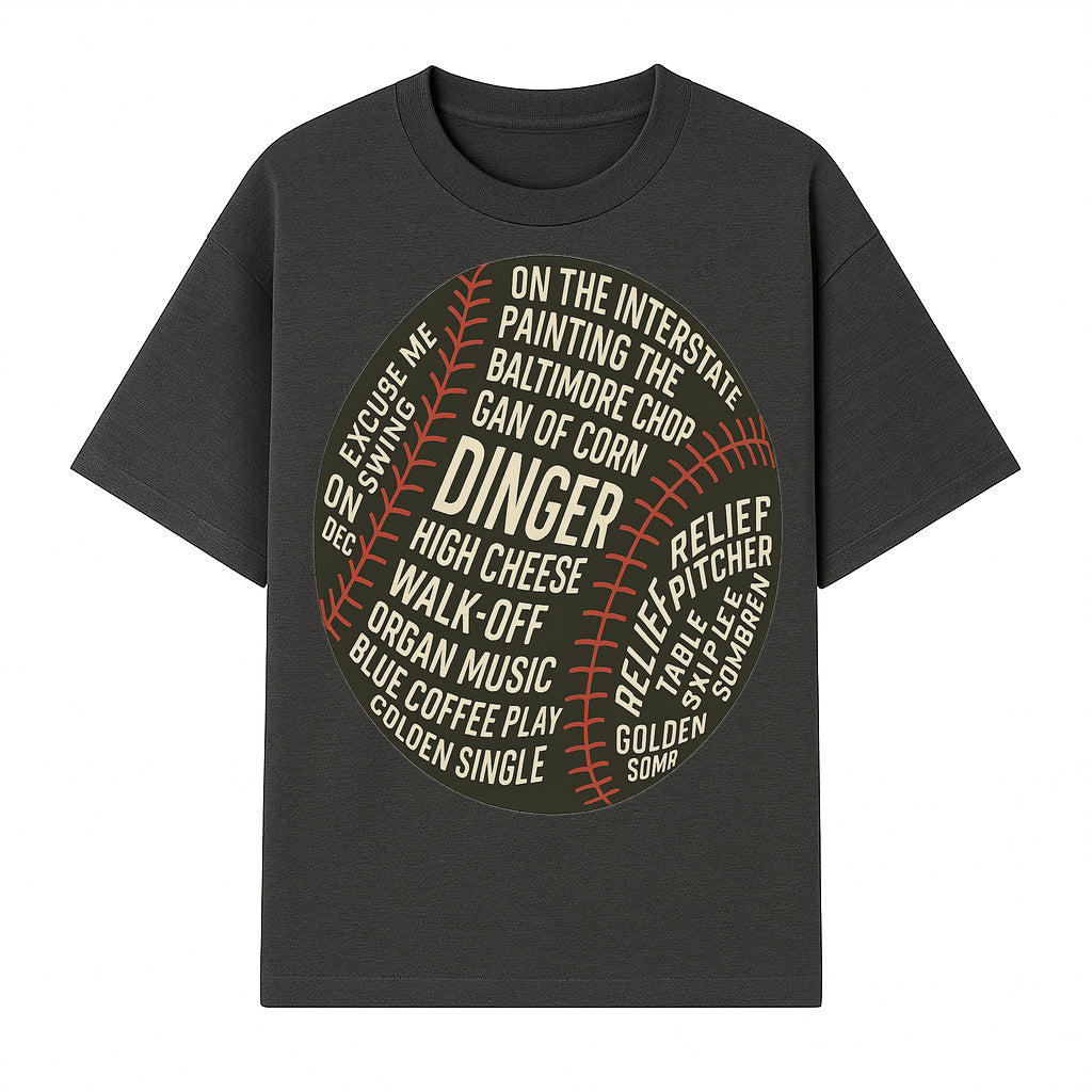 Baseball Terms Wall Art | Dinger Print with Game Phrases | Sports Decor for Fans | Vintage Baseball Typography Design - T-shirt 1758558731420.jpg