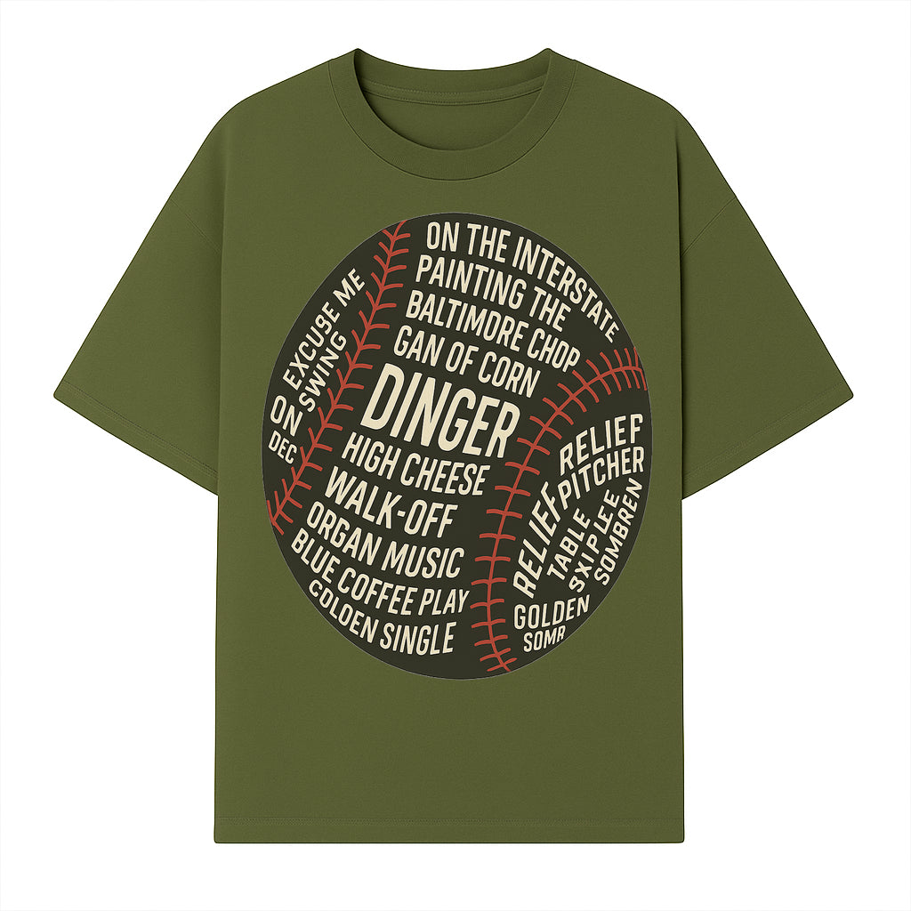 Baseball Terms Wall Art | Dinger Print with Game Phrases | Sports Decor for Fans | Vintage Baseball Typography Design - T-shirt 1758558731535.jpg
