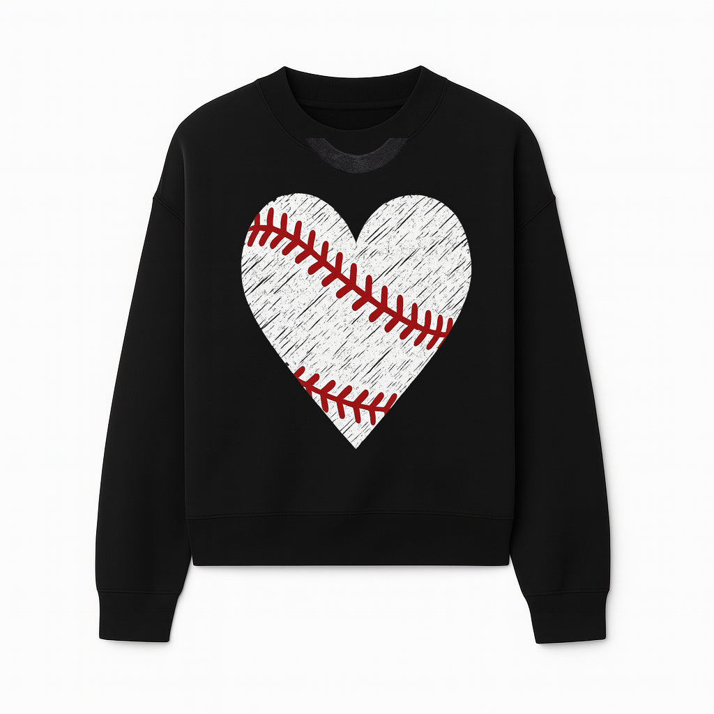 Baseball Heart Graphic Tee | Love for Baseball Lovers | Sports Apparel | Gift for Softball Fans | Vintage Baseball Tee - Sweatshirt 1758558731625.jpg