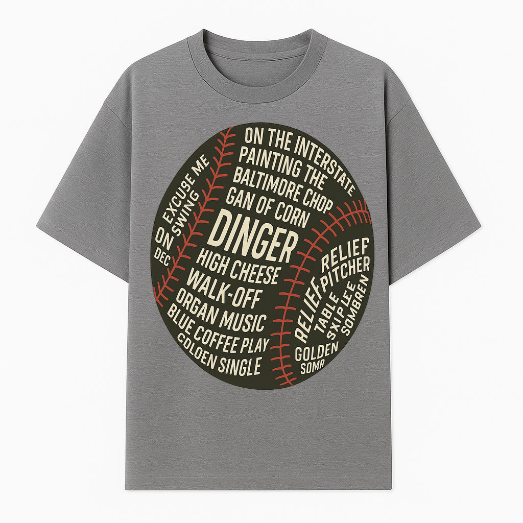 Baseball Terms Wall Art | Dinger Print with Game Phrases | Sports Decor for Fans | Vintage Baseball Typography Design - T-shirt 1758558731685.jpg