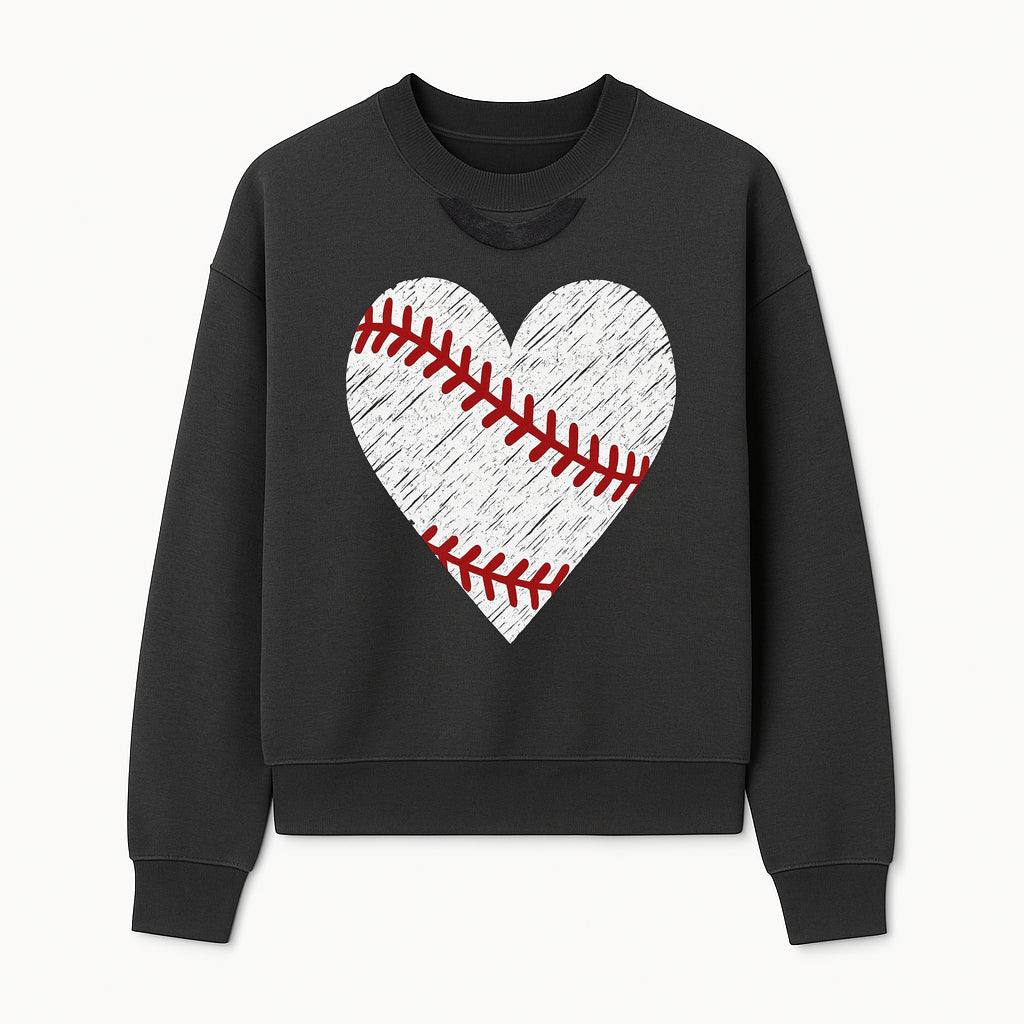 Baseball Heart Graphic Tee | Love for Baseball Lovers | Sports Apparel | Gift for Softball Fans | Vintage Baseball Tee - Sweatshirt 1758558731760.jpg