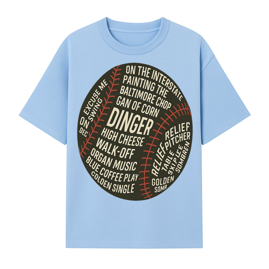 Baseball Terms Wall Art | Dinger Print with Game Phrases | Sports Decor for Fans | Vintage Baseball Typography Design - T-shirt 1758558731786.jpg